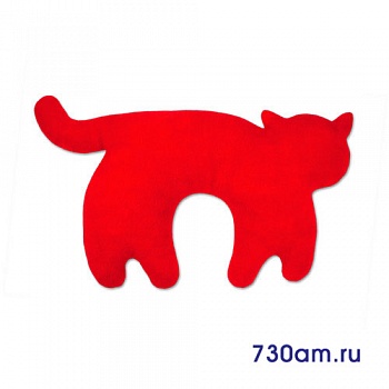Дорожная подушка «Маленький кот», красная